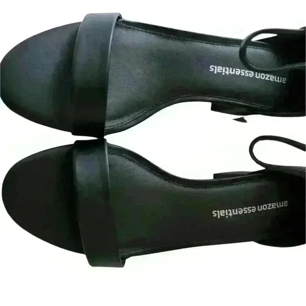 Essentials Women's Two Strap Heeled Sandal Size 8W - Picture 2 of 8